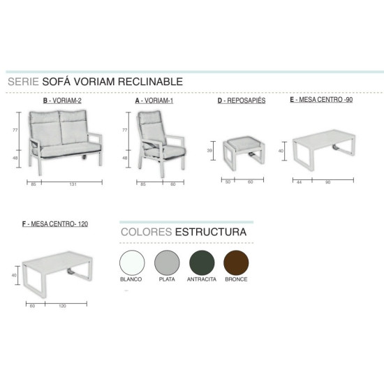 SET VORIAM-9  SOFA RECLINABLE PLUS