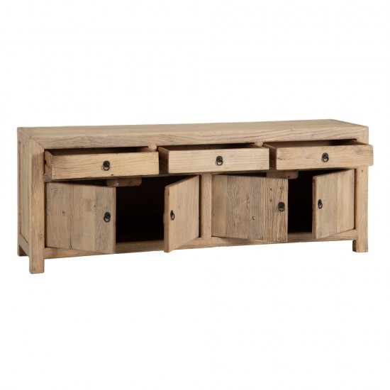 MUEBLE TV 4 PUERTAS Y 3 CAJONES NATURAL 160 X 40 X 60 CM