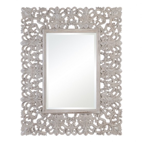 ESPEJO BLANCO ROTO PU/CRISTAL 98 X 3 X 124 CM