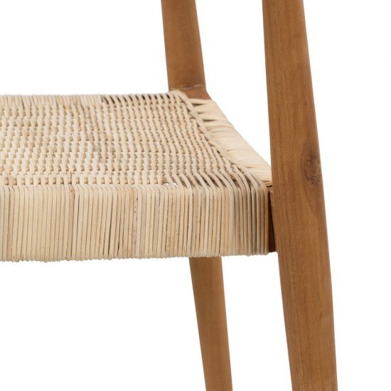 SILLA NATURAL-BEIGE RATÁN/MADERA SALÓN 59 X 58 X 76,50 CM