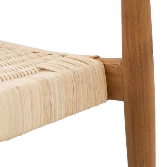 SILLA NATURAL-BEIGE RATÁN/MADERA SALÓN 59 X 58 X 76,50 CM