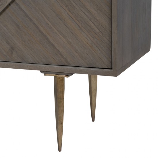 ARMARIO GRIS MADERA / METAL SALÓN 91,50 X 39,50 X 116 CM