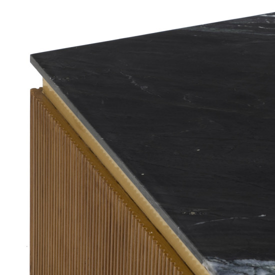 MESA CENTRO MARRÓN-NEGRO MÁRMOL/MADERA 120 X 80 X 42 CM