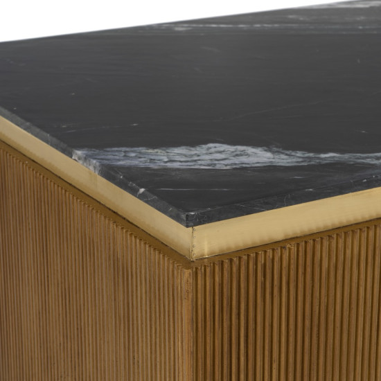 MESA CENTRO MARRÓN-NEGRO MÁRMOL/MADERA 120 X 80 X 42 CM