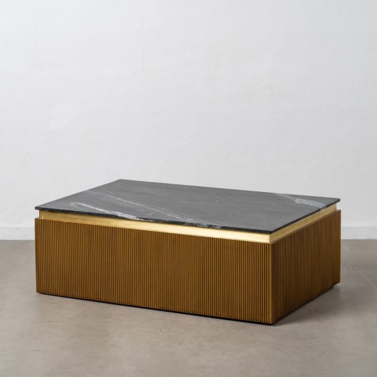 MESA CENTRO MARRÓN-NEGRO MÁRMOL/MADERA 120 X 80 X 42 CM