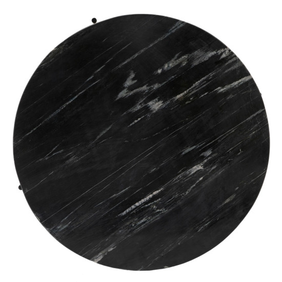 MESA CENTRO MARRÓN-NEGRO MÁRMOL/MADERA 90 X 90 X 43 CM