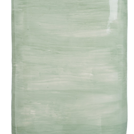 BOTELLA DECORATIVA VERDE-PLATA CRISTAL 16 X 9 X 54 CM