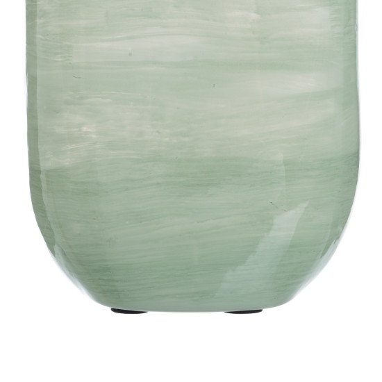 BOTELLA DECORATIVA VERDE-PLATA CRISTAL 16 X 9 X 54 CM