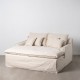 SOFÁ CHAISE LONGUE BEIGE TEJIDO SALÓN 190 X 165 X 95 CM