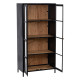 VITRINA NEGRO-NATURAL MADERA-HIERRO 80 X 40 X 160 CM VITRINA NEGRO-NATURAL MADERA-HIERRO 80 X 40 X 160 CM