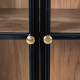 VITRINA NEGRO-NATURAL MADERA-HIERRO 80 X 40 X 160 CM VITRINA NEGRO-NATURAL MADERA-HIERRO 80 X 40 X 160 CM