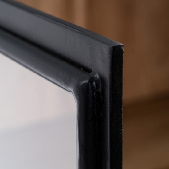 VITRINA NEGRO-NATURAL MADERA-HIERRO 80 X 40 X 160 CM VITRINA NEGRO-NATURAL MADERA-HIERRO 80 X 40 X 160 CM