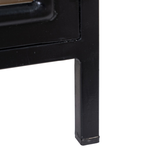 VITRINA NEGRO-NATURAL MADERA-HIERRO 80 X 40 X 160 CM VITRINA NEGRO-NATURAL MADERA-HIERRO 80 X 40 X 160 CM