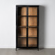 VITRINA NEGRO-NATURAL MADERA-HIERRO 80 X 40 X 160 CM VITRINA NEGRO-NATURAL MADERA-HIERRO 80 X 40 X 160 CM