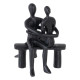 FIGURA PAREJA NEGRO ALUMINIO DECORACIÓN 15 X 17 X 20 CM