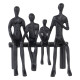 FIGURA FAMILIA NEGRO ALUMINIO DECORACIÓN 20 X 11 X 24 CM