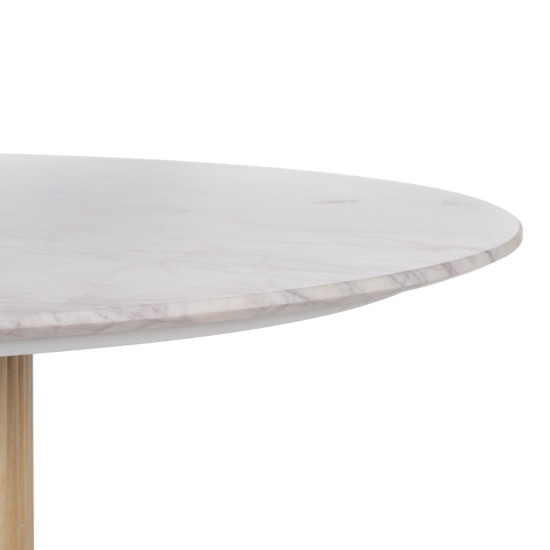 MESA COMEDOR NATURAL-BLANCO 120 X 120 X 77 CM