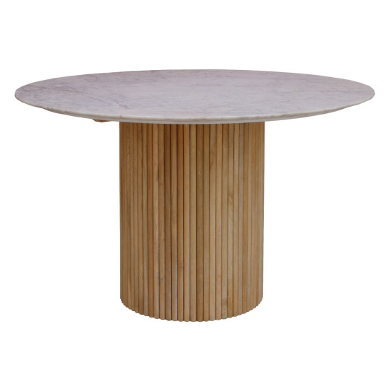 MESA COMEDOR NATURAL-BLANCO 120 X 120 X 77 CM