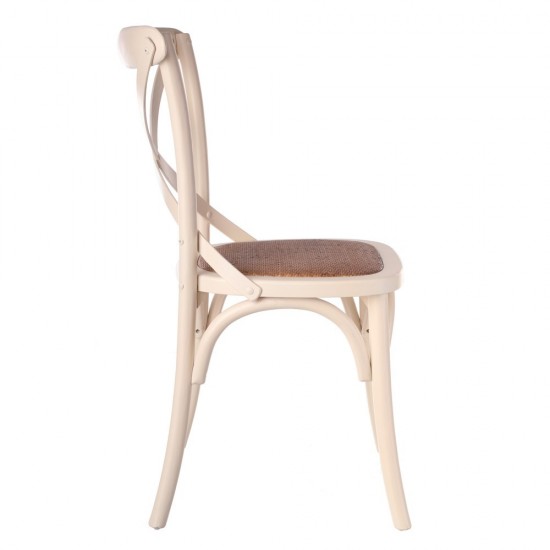 SILLA CREMA MADERA DE OLMO 46 X 42 X 87 CM