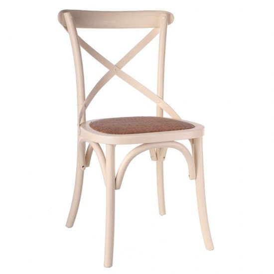 SILLA CREMA MADERA DE OLMO 46 X 42 X 87 CM