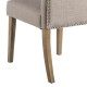 SILLA CAPITONE BEIGE TEJIDO-MADERA 48 X 45 X 105 CM