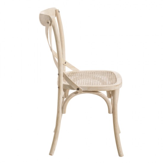 SILLA BLANCO ROZADO MADERA / \