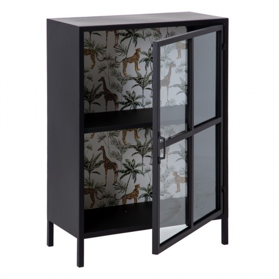 VITRINA JIRAFA NEGRO METAL-CRISTAL 62,50 X 30 X 90,50 CM