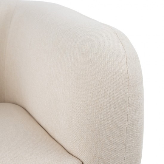 SILLÓN CREMA TEJIDO-MADERA SALÓN 81 X 73 X 70 CM