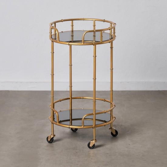 CAMARERA ORO METAL-CRISTAL DECORACIÓN 45 X 45 X 81,50 CM