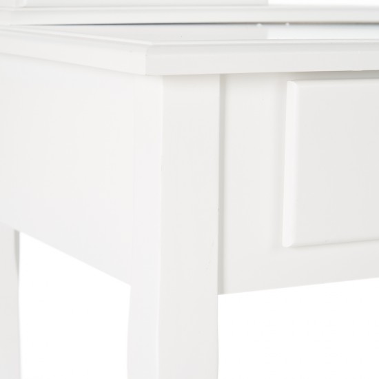 TOCADOR BLANCO MADERA - ESPEJO 80 X 40 X 138 CM TOCADOR BLANCO MADERA - ESPEJO 80 X 40 X 138 CM