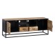 MUEBLE TV NATURAL-NEGRO MADERA-HIERRO 150 X 40 X 55 CM