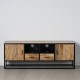 MUEBLE TV NATURAL-NEGRO MADERA-HIERRO 150 X 40 X 55 CM