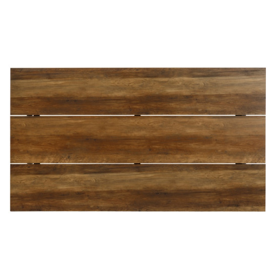 MESA COMEDOR NEGRO-MARRÓN METAL / MDF 160 X 90 X 76 CM MESA COMEDOR NEGRO-MARRÓN METAL / MDF 160 X 90 X 76 CM