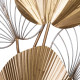 MURAL PARED HOJAS ORO METAL DECORACIÓN 43 X 5 X 92 CM MURAL PARED HOJAS ORO METAL DECORACIÓN 43 X 5 X 92 CM