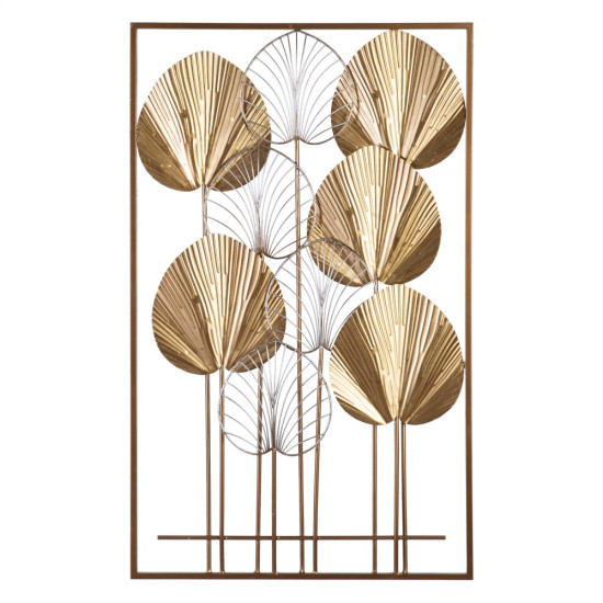 MURAL PARED HOJAS ORO METAL DECORACIÓN 54 X 5 X 91,50 CM MURAL PARED HOJAS ORO METAL DECORACIÓN 54 X 5 X 91,50 CM
