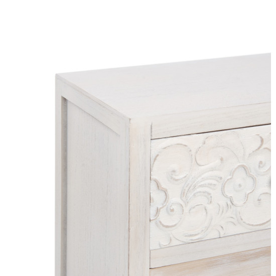 CÓMODA NATURAL-BLANCO MADERA DE ABETO 80 X 33 X 76 CM