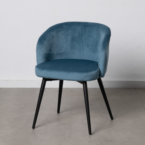 SILLA TERCIOPELO AZUL HIELO 56 X 57 X 76,50 CM