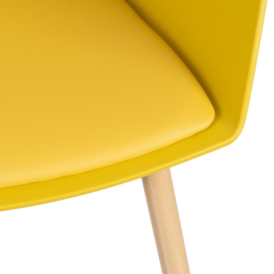 SILLA AMARILLO PP/METAL 55 X 56 X 83 CM