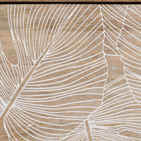 CÓMODA NATURAL-BLANCO MADERA-METAL 100 X 40,50 X 85 CM