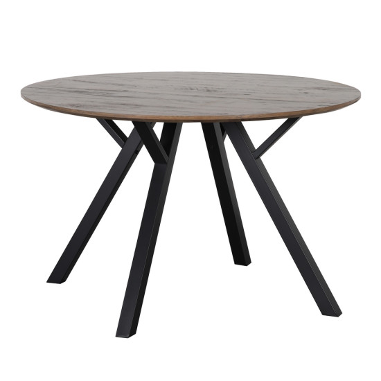 MESA COMEDOR MARRÓN-NEGRO DM-METAL SALÓN 120 X 120 X 75 CM MESA COMEDOR MARRÓN-NEGRO DM-METAL SALÓN 120 X 120 X 75 CM