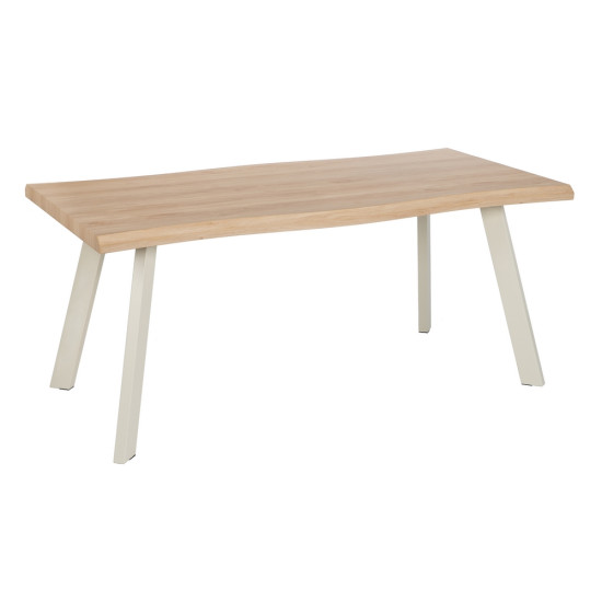 MESA COMEDOR NATURAL-CREMA DM-METAL 180 X 90 X 75 CM