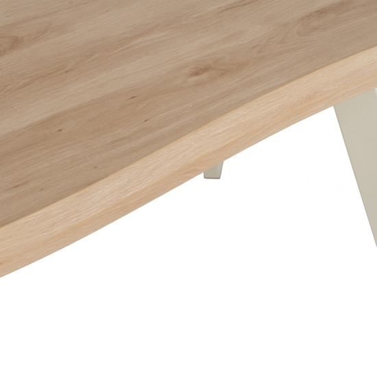 MESA COMEDOR NATURAL-CREMA DM-METAL 180 X 90 X 75 CM