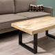 MESA CENTRO NATURAL-NEGRO MADERA / METAL 120 X 60 X 45 CM