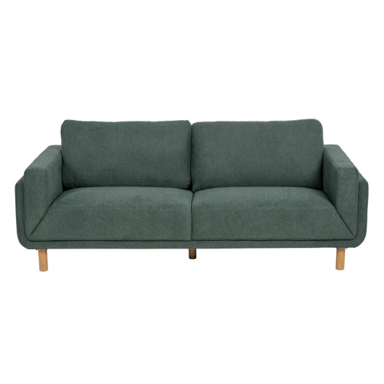 SOFÁ 3 PLAZAS VERDE OSCURO TEJIDO-MADERA 216 X 90 X 82 CM