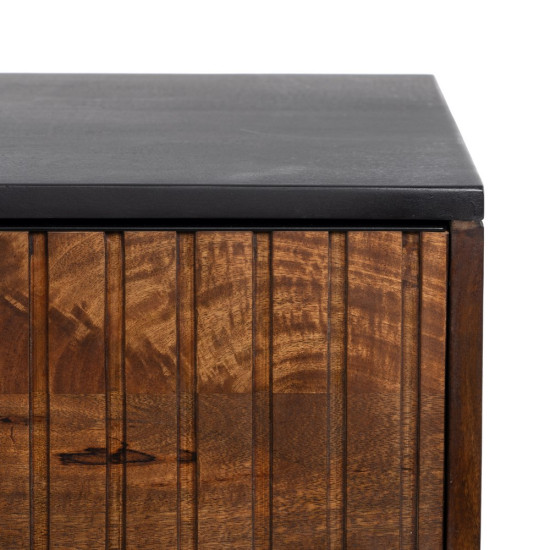 CONSOLA MARRÓN-NEGRO MADERA-HIERRO 110 X 40 X 76 CM