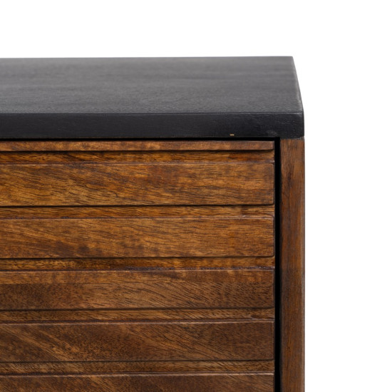 MUEBLE TV MARRÓN-NEGRO MADERA-HIERRO 140 X 40 X 50 CM