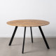 MESA COMEDOR NATURAL-NEGRO MADERA-HIERRO 130 X 130 X 77 CM MESA COMEDOR NATURAL-NEGRO MADERA-HIERRO 130 X 130 X 77 CM