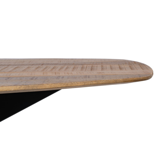 MESA COMEDOR NATURAL-NEGRO MADERA-HIERRO 200 X 100 X 77 CM