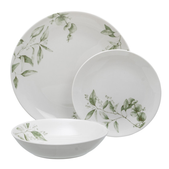 VAJILLA 18 PIEZAS HOJAS PORCELANA COCINA 1 CM