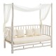 CAMA BLANCO DECAPÉ MADERA DE TECA 200 X 100 X 200 CM CAMA BLANCO DECAPÉ MADERA DE TECA 200 X 100 X 200 CM